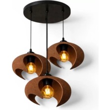 KSB Store Beton Dokulu Iskandi̇nav Premi̇um Salon Oturma Odası Avize 25 x 20 cm Kahverengi