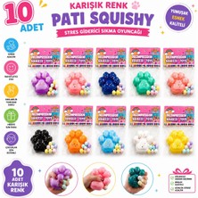 Prime Nest Store 10 Adet Karışık Renk Pati Squishy Stres Giderici Sıkma Oyuncağı Seti | Yumuşak, Esnek ve Eğlenceli