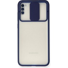 Royaleks Samsung Galaxy A11 Kılıf Palm Buzlu Kamera Sürgülü Silikon - Lacivert