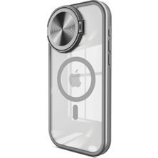 KSB Store Mey Ithalat®  iPhone 15 Pro Kılıf Teleskop Lens Magsafe Silikon Kapak - Titan Gri