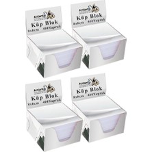Masaüstü Küp Blok Not Kağıdı 4 Paket 8x8 cm Beyaz Küp Not Kağıdı Kare Kağıt Beyaz Boş K