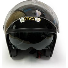 Kask Parlak Siyah Çift Vizörlü Stil Terletme Yapmaz Pedler