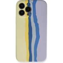 KSB Store Mey Ithalat®  iPhone 13 Pro Kılıf Ebruli Lansman Silikon - Sarı-Lila