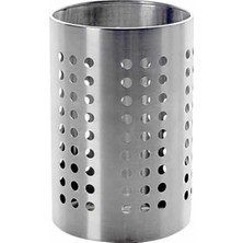 Ün-Ev Metal Dik Kaşıklık, Paslanmaz Çelik, Metalik, 11 cm Çap x 16 cm Yükseklik