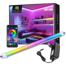 256 Renk Bluetooth Kontrol Rgb Çubuk Şerit LED Renk Değiştiren LED Işık SB-6543 (Opak, 1 Metre