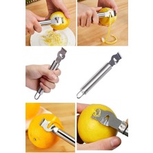 Evefix Narenciye Portakal Limon Kabuk Çizici Sıyırıcı Soyucu Rende, Metal, 16 cm