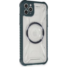 KSB Store Mey Ithalat®  iPhone 11 Pro Max Kılıf Prag Magneticsafe Kapak - Koyu Yeşil