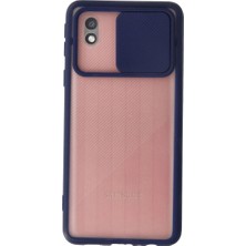 Royaleks Samsung Galaxy A01 Core Kılıf Palm Buzlu Kamera Sürgülü Silikon - Lacivert