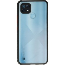 Royaleks Realme C21 Kılıf Miami Şeffaf Silikon - Siyah