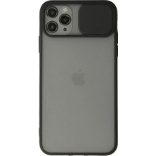 KSB Store Mey Ithalat®  iPhone 11 Pro Max Kılıf Palm Buzlu Kamera Sürgülü Silikon - Siyah