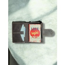 El Yapımı Deri Defter Kılıfı, Kahverengi, 9X14CM, El Dikişli Organizer, Çıtçıtlı Kapak, H