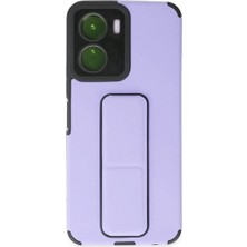 Royaleks Vivo Y16 Kılıf Mega Standlı Silikon - Lila