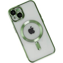 KSB Store Mey Ithalat®  iPhone 14 Kılıf Kross Magneticsafe Kapak - Koyu Yeşil