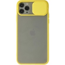 Royaleks Apple Iphone 11 Pro Kılıf Palm Buzlu Kamera Sürgülü Silikon - Sarı