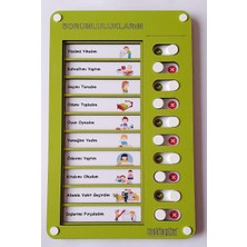 Eğitici Günlük Rutin Checklist Görev ve Sorumluluk Tablosu Yeşil