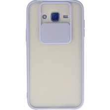 Royaleks Samsung Galaxy J7 Kılıf Palm Buzlu Kamera Sürgülü Silikon - Lila