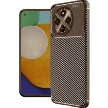 Renas Store Tecno Spark 30 Pro Kılıf Auto Focus Karbon Kapak - Kahverengi