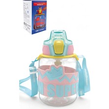 King Tritan Pipetli Suluk, 620 Ml, Turkuaz, Çocuk Okul Suluğu, Bpa Içermez