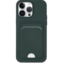 Royaleks Apple Iphone 14 Pro Kılıf Kelvin Kartvizitli Silikon - Koyu Yeşil