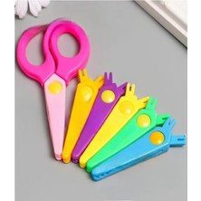 Plastik 6 Lı 1 Paket Değişebilen Desenli Tırtıklı Makas Güvenli Plastik Çocuk Şekil Makas O