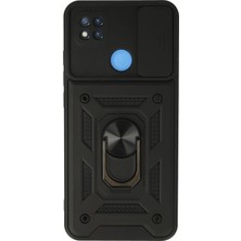 KSB Store Mey Ithalat®   Redmi 9c Kılıf Pars Lens Yüzüklü Silikon - Siyah