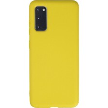 Royaleks Samsung Galaxy S20 Kılıf Nano Içi Kadife Silikon - Sarı