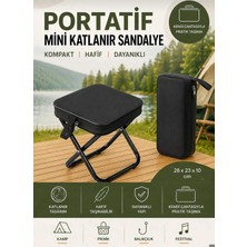 Katlanır Mini Kamp Sandalyesi Hafif El Çantası Boyutunda Portatif Taşınabilir Piknik Taburesi