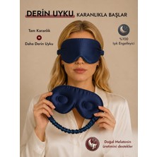 Icon Sılk 3D Tam Karanlık Saf Ipek Uyku Maskesi - Işık Geçirmez Göz Bandı, Seyahat ve Günlü