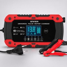 Enshall 12V 10A Akıllı Hızlı Akü Şarj Cihazı - Lifepo4, Jel, Agm ve Kurşun Asit Akü Şarjö