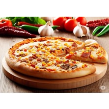 Serisi Bambu Döner Ayaklı Sunum ve Pizza Tahtası 36 cm