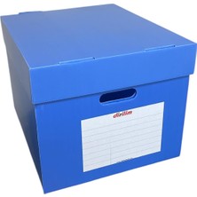 Dirilim Plastik Arşiv Kutusu 41X35X30H Geniş 5 Klasör Kapasiteli Gri Renkli Oluklu Plastik Arşiv