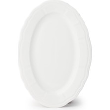 Porsima 4447 Tiffany Porselen Kayık Tabak Seti - Oval Kahvaltılık Sunumluk Seti 30CM 2 Adet
