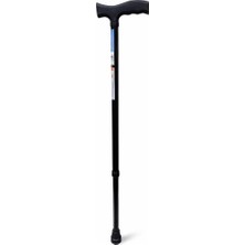 Bozkar Medikal Ayarlanabilir Yürüyüş Bastonu, Siyah, Ergonomik Köpük Tutma Kolu, Kaymaz Kauçu