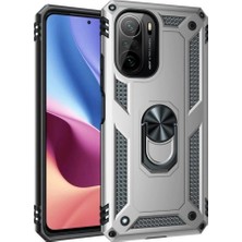 Marsilyan™- Xiaomi Poco F3 Kılıf Sofya Yüzüklü Silikon Kapak - Gümüş
