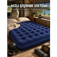 Aesco Çift Kişilik Şişme Yatak Dayanıklı Vinil Kamp ve Misafir Kullanımına Uygun