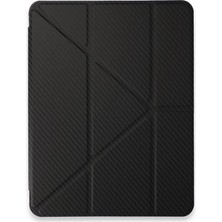 Renas Store Apple iPad Pro 13 (2024) Kılıf Color Karbon Tablet Kılıfı - Siyah