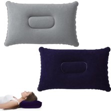 Şişme Kamp ve Seyahat Yastığı, Ergonomik Tasarım, Kadife Yüzey, Taşınabilir