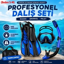 Hymark Full Dalış Seti (S-M) Beden Maske Şnorkel Palet Ayarlanabilir Profesyonel Deniz Seti Taş�