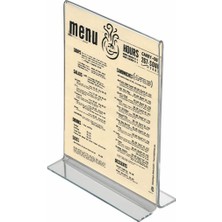 T Tipi Broşürlük Dikey (Akrilik Şeffaf) 5li Paket (Akrilik Şeffaf, (A4X210X297MM))