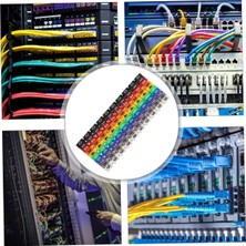 Lü Renkli Kablo Etiketi Seti 6mm Plastik 10 Renk Yeniden Kullanılabilir Kordon Etiketi Fiber Optik