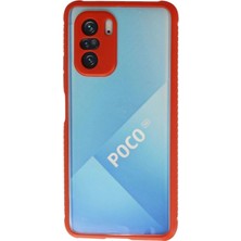 Marsilyan™- Xiaomi Poco F3 Kılıf Miami Şeffaf Silikon - Kırmızı