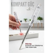 Aesco Düz Uçlu Elektrik Kontrol Kalemi Faz Test Cihazı Voltaj Kontrol Anahtarı 716134