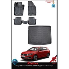 Rizline Fiat Egea 2021 Hatchback - Stepneli Bagaj Havuzu ve Havuzlu Paspas ve Ton Koku