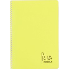 Pruva A4 Pet Spiralli Karton Kapaklı Defter 144 Yaprak - Çizgili - Sarı