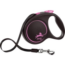 Flexi Black Design M Beden Pembe 5mt Şerit Tasma