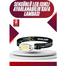 Aesco Yüksek Işıklı Şarjlı ve Sensörlü LED Kafa Lambası Kamp Lambası