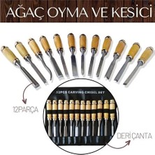 Aesco Elena 12 Parça Çantalı Ağaç Oyma ve Kesici Set