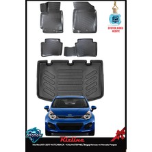 Rizline Kia Rio 2011 Hatchback - Kalın Stepneli Bagaj Havuzu ve Havuzlu Paspas ve Ton Koku