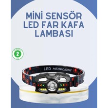 Aesco El Sensörlü LED Far Suya Dayanıklı Şarjlı Kafa Lambası
