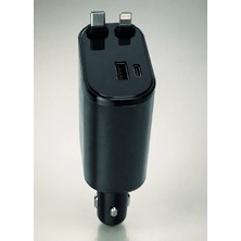 Eco Port 4 Cihazı Aynı Anda Şarj Eden Araç Şarj Cihazı Usb-A, Usb-C, Type-C ve Lightning Destekli